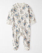 Bébé - Grenouillère en coton biologique à motifs de fleurs, image 1 sur 4 diapositives