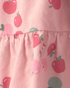 Girls 2-Piece Apple French Terry Long-Sleeve Top & Skort Set - Pink, image 4 of 5 slides