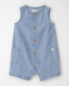 B&eacute;b&eacute; - Barboteuse sans manches en chambray - Bleu, image 1 sur 4 diapositives