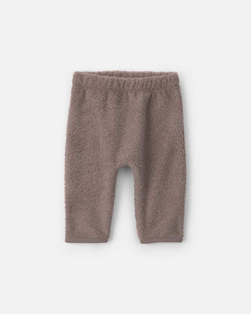 Baby Boy 2-Piece Bear Teddy Fleece Long-Sleeve Bodysuit & Pant Set - Brown, image 2 of 5 slides