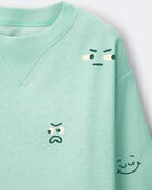 Toddler Boy Emotions Long Sleeve Relaxed Graphic Tee - Green, image 6 of 6 slides