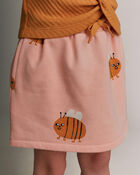 Toddler Girl Pull-On Skirt with Pockets in Bee Print - Light Pink, image 1 of 6 slides