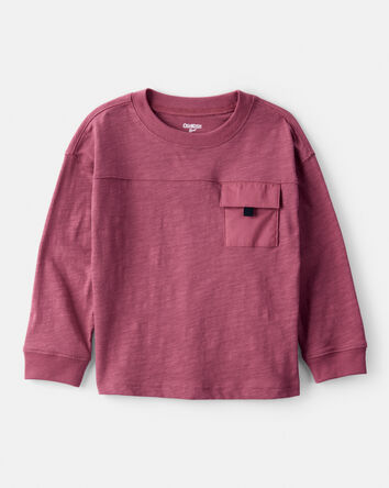 Toddler Boy Long-Sleeve Pocket Tee - Red, 