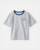 Boys Nautical Striped Graphic Tee - Blue/Ivory, image 1 of 4 slides