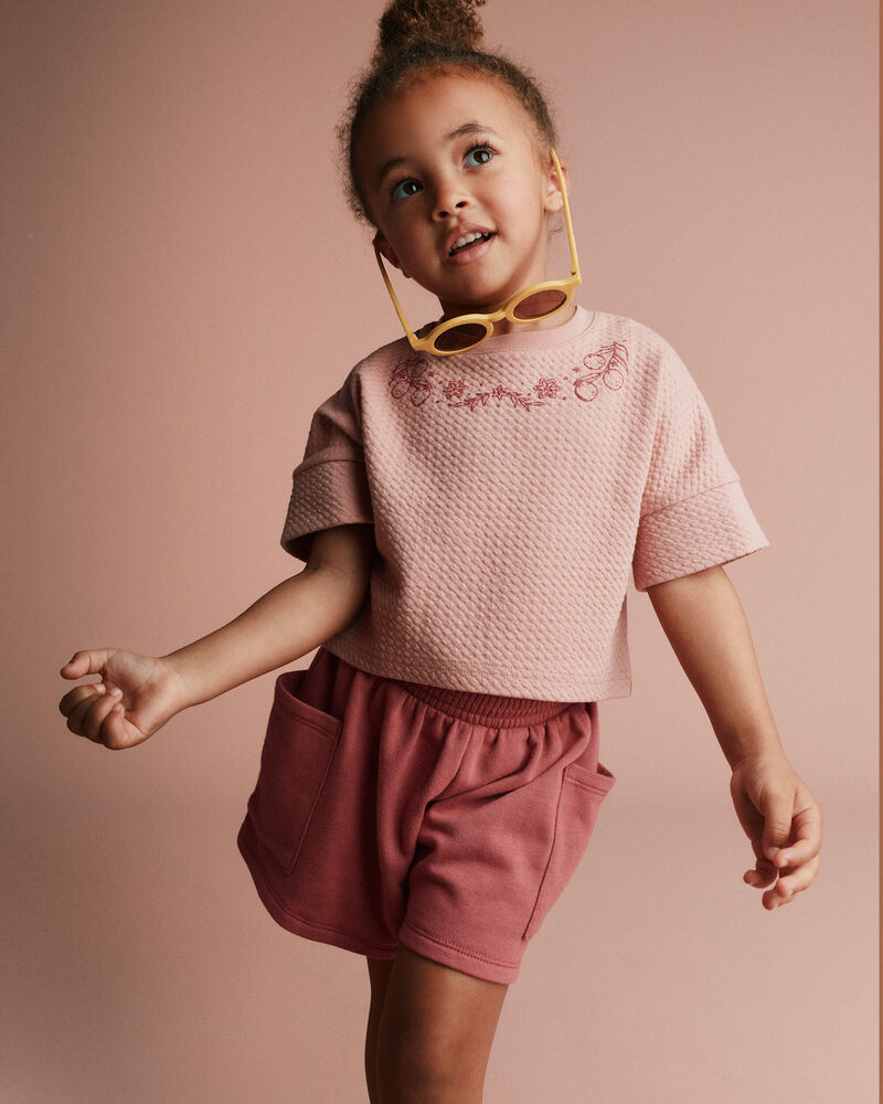 Toddler Girl Swing Short with Pockets - Burgundy, image 2 of 7 slides