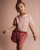 Toddler Girl Swing Short with Pockets - Burgundy, image 2 of 7 slides