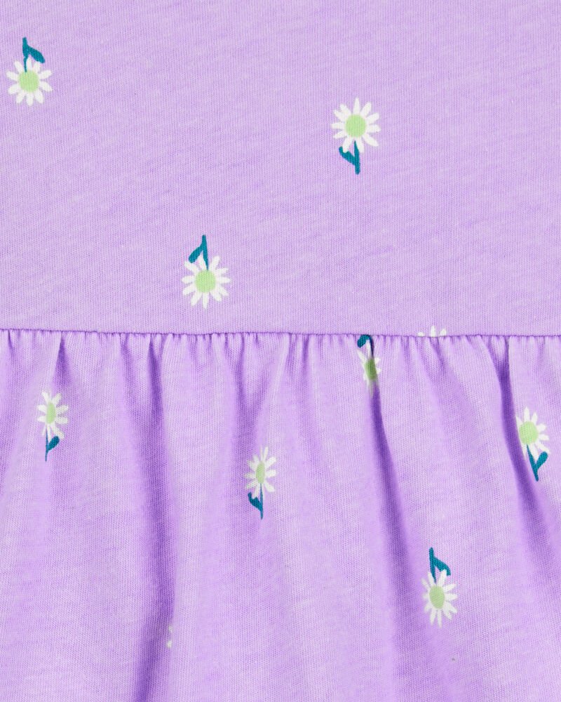 Baby Girl Floral Bodysuit Dress - Purple, image 2 of 3 slides