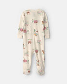 B&eacute;b&eacute; fille - Pyjama ajust&eacute; 1 pi&egrave;ce en 100&nbsp;% coton &agrave; fermeture &agrave; glissi&egrave;re double sens &agrave; motif ferme campagnarde - Cr&egrave;me, image 2 sur 4 diapositives