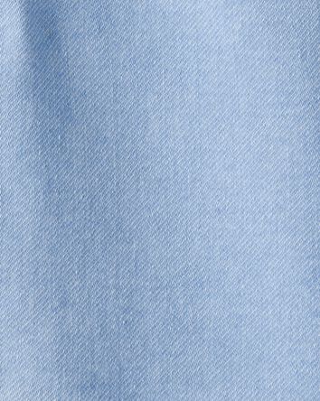 Girls Light Wash Denim Bomber Jacket - Blue, 