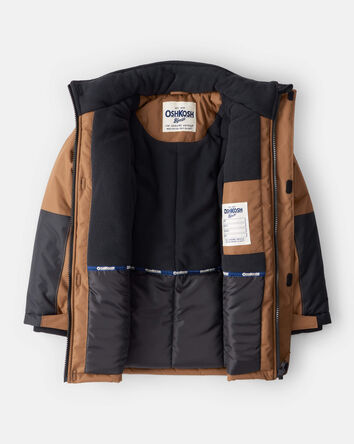 Garçons - Manteau d'hiver à capuchon pour garçon - Brun, 