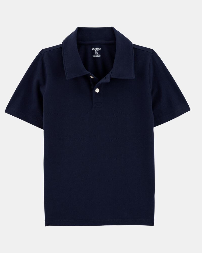 Gar&ccedil;ons - Polo d&rsquo;uniforme en piqu&eacute; - Bleu marine, image 1 sur 2 diapositives