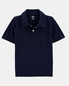 Gar&ccedil;ons - Polo d&rsquo;uniforme en piqu&eacute; - Bleu marine, image 1 sur 2 diapositives