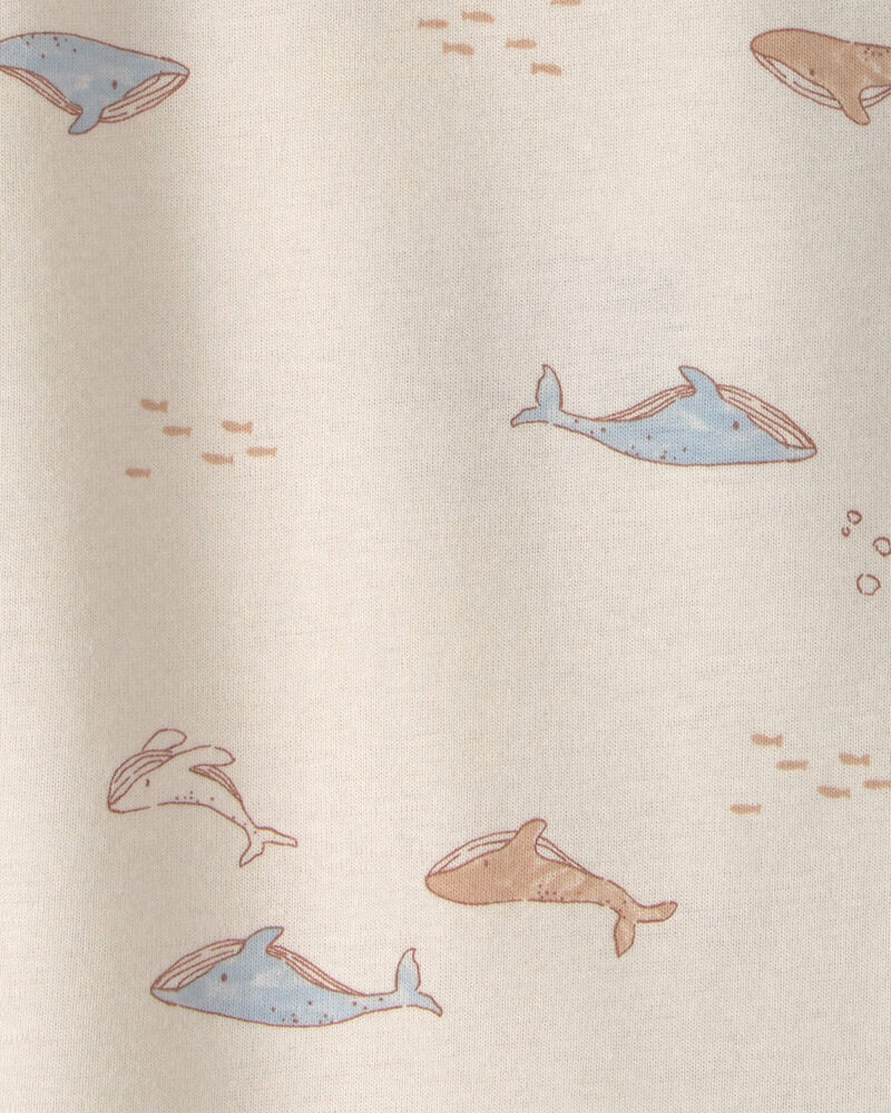 Baby 2-Pack Whale Rompers - Blue/Cream, image 3 of 5 slides
