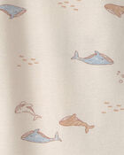 Baby 2-Pack Whale Rompers - Blue/Cream, image 3 of 5 slides