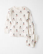 B&eacute;b&eacute; - Pyjama 2 pi&egrave;ces en coton biologique &agrave; motif bonhomme de neige, image 1 sur 3 diapositives