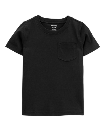 Toddler Solid Cotton Blend Short-Sleeve Tee - Black, 