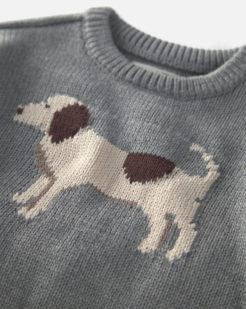 Baby Organic Cotton Dog Sweater Knit Pullover, 
