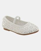 Toddler Floral Ballet Flats - White, image 1 of 8 slides