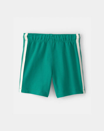 Toddler Boy Striped French Terry Shorts - Green/Ivory, 