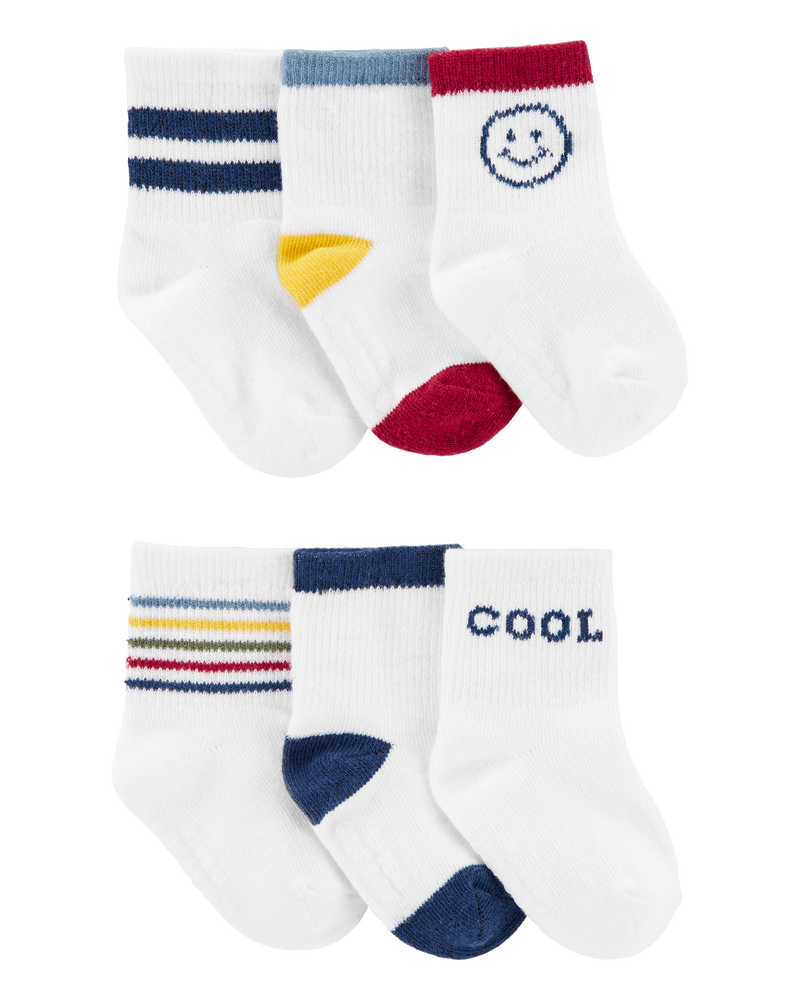 Baby 6-Pack Crew Socks, image 1 of 2 slides