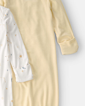 Baby 2-Pack Constellation PurelySoft Sleeper Gowns - Yellow/Ivory, 