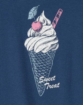 Girls Ice Cream Graphic Tee - Blue, 