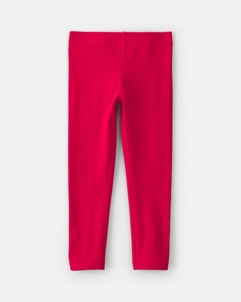 Toute-petite fille - Legging extensible &agrave; enfiler en coton &ndash; Rouge, image 2 sur 3 diapositives