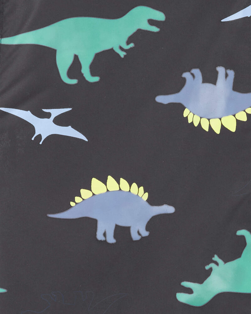 Dinosaur Colour Changing Rain Jacket - Grey, image 5 of 6 slides