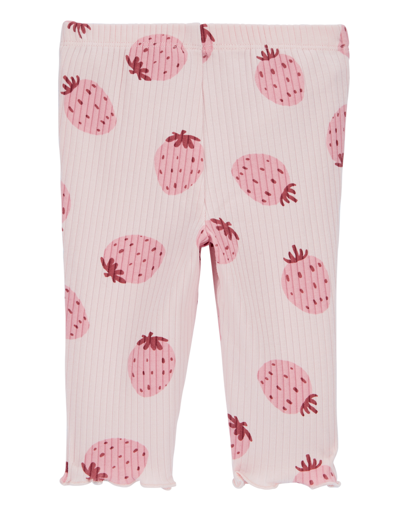 Baby Strawberry Pull-On Ribbed Pants, image 2 of 4 slides