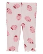 Baby Strawberry Pull-On Ribbed Pants, image 2 of 4 slides