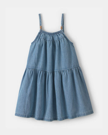 Toddler Girl Chambray Sleeveless Dress, 