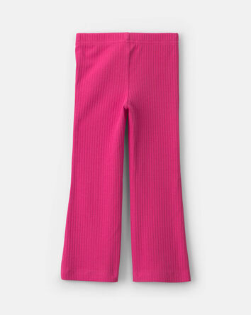 Toddler Girl Ribbed Pull-On Stretch Flare Leggings - Pink, 