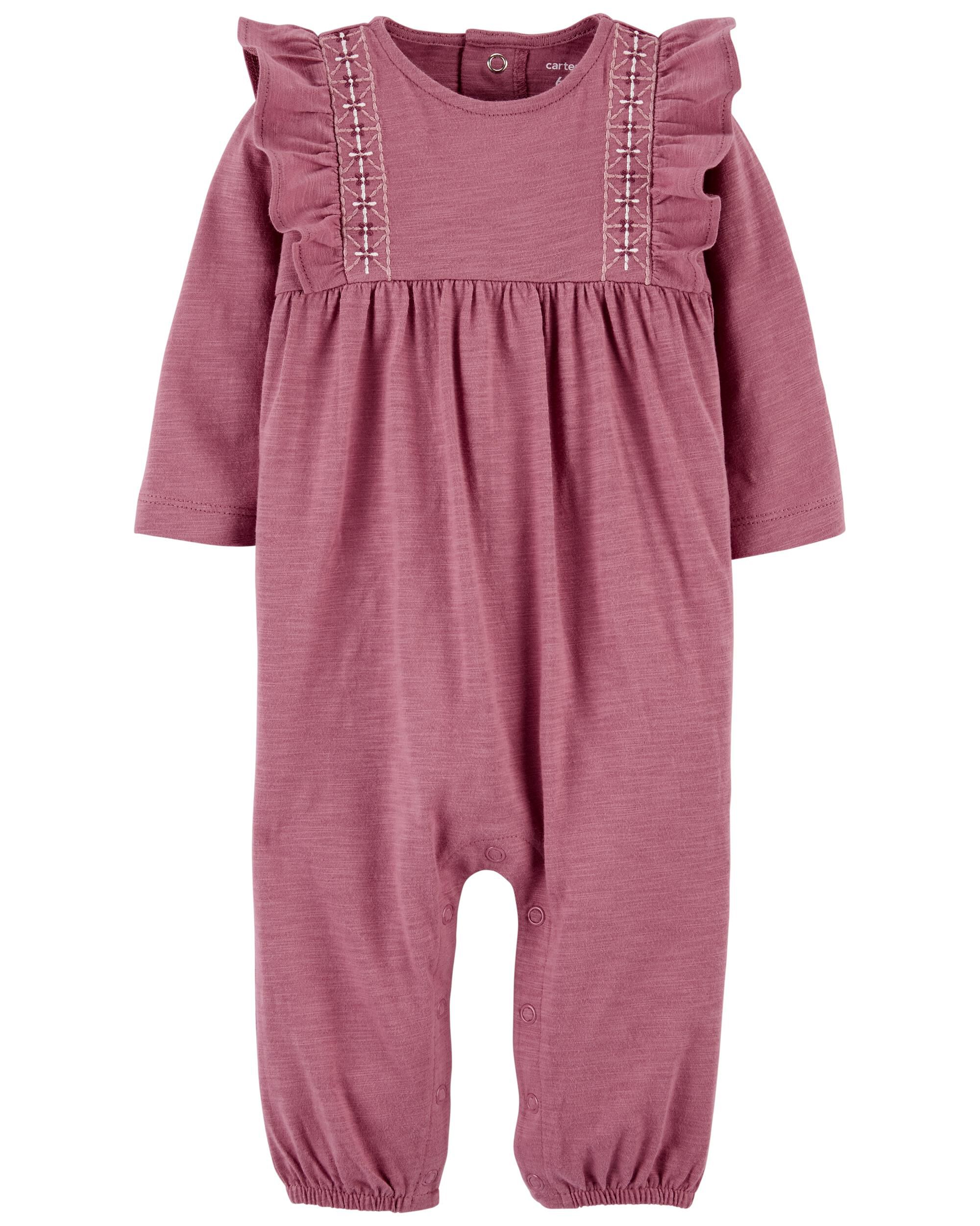 carter's baby girls jersey jumpsuit