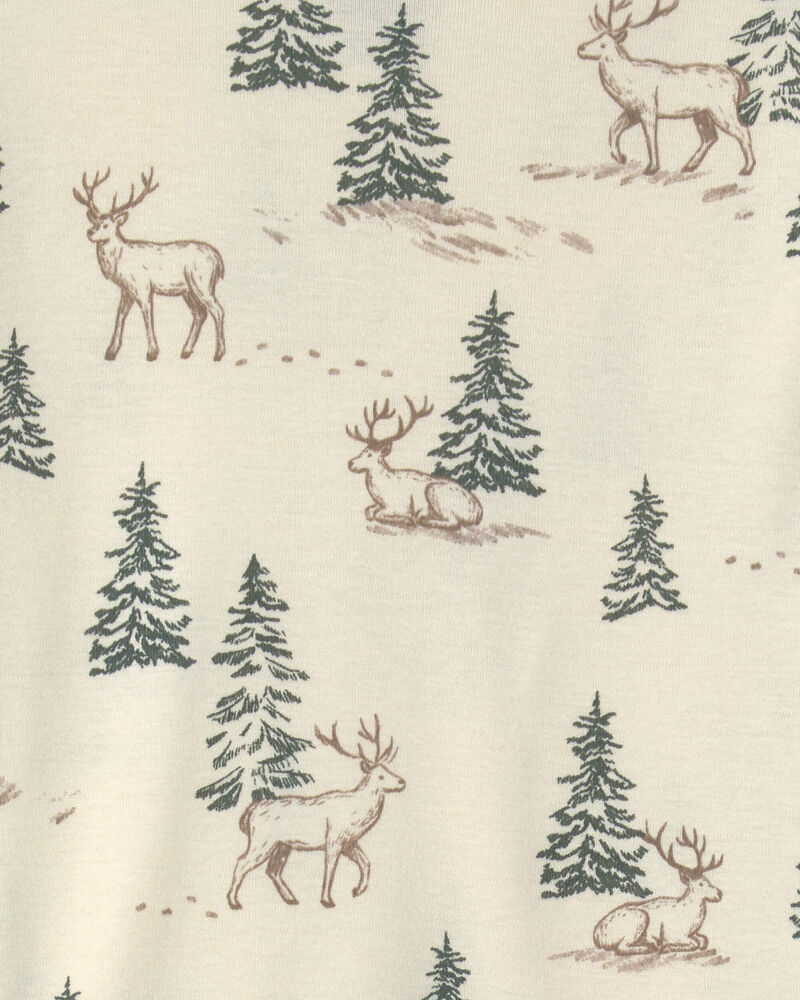 Jeune - Pyjama 2 pi&egrave;ces en coton biologique au motif For&ecirc;t de rennes, image 3 sur 3 diapositives