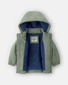 Baby Boy Hooded Midweight Jacket - Green, image 2 of 3 slides