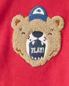 Toddler Boy Bear Long-Sleeve Varsity Fashion Jacket - Red, image 3 of 4 slides