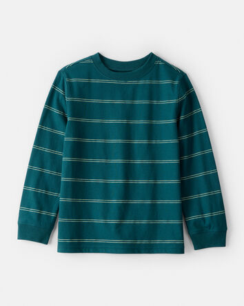 Boys Striped Long-Sleeve T-Shirt - Teal, 
