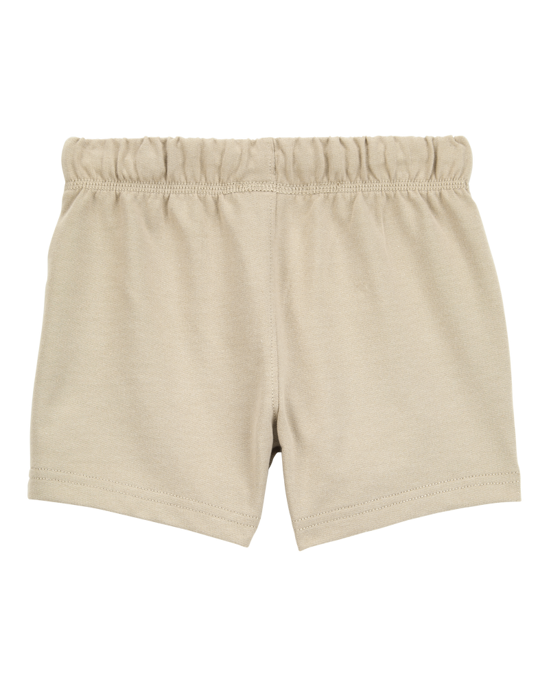 Baby Pull-On French Terry Shorts - Khaki, image 2 of 4 slides