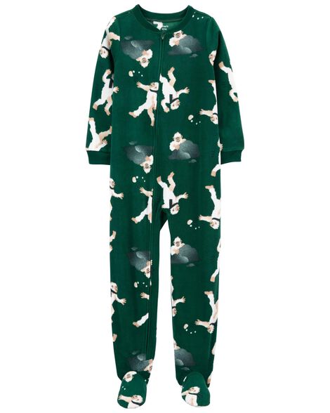 Green 2-Piece Camo Fuzzy Velboa Pyjamas