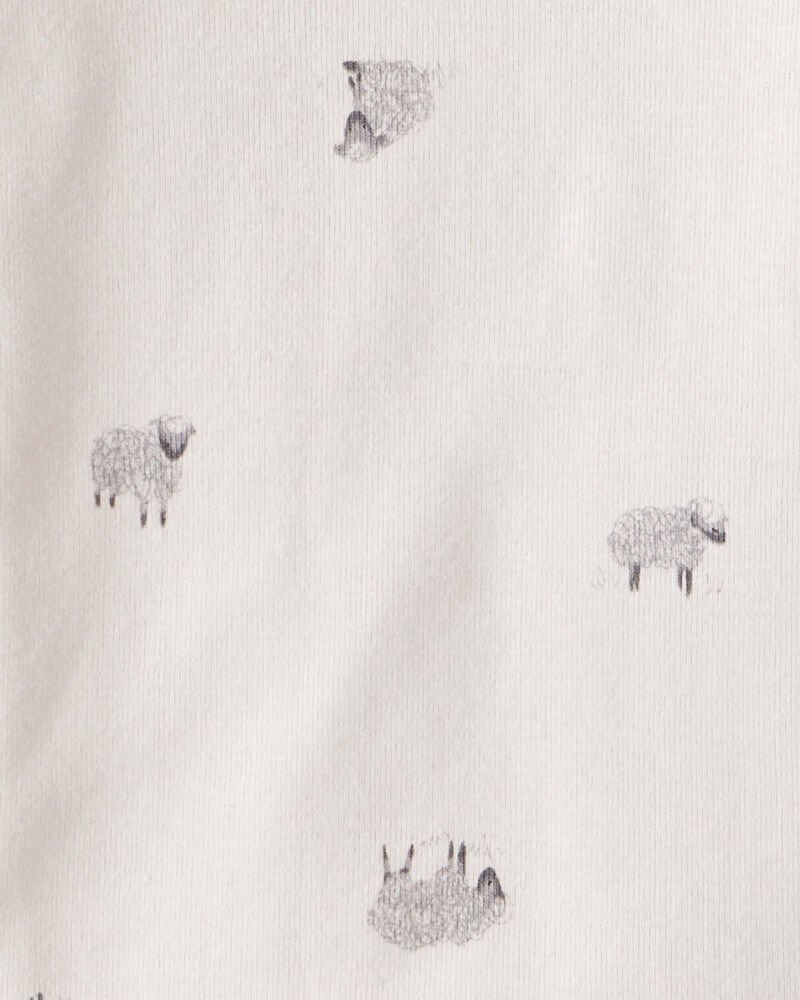 B&eacute;b&eacute; gar&ccedil;on - Emballage de 4 cache-couches &agrave; manches longues &agrave; motif mouton - Blanc, image 4 sur 5 diapositives