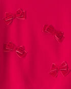 Girls Bow Pullover Sweatshirt - Red, image 2 of 3 slides