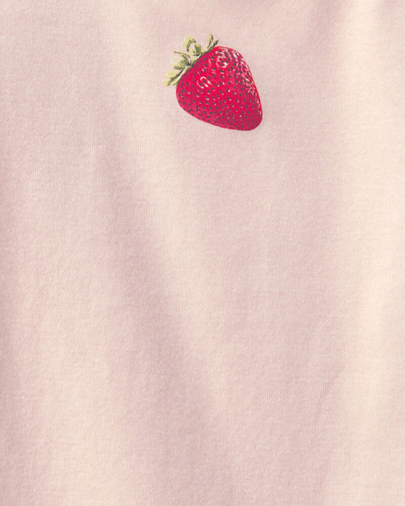 Filles - T-shirt c&ocirc;tel&eacute; &agrave; motif de fraise - Rose, image 2 sur 2 diapositives