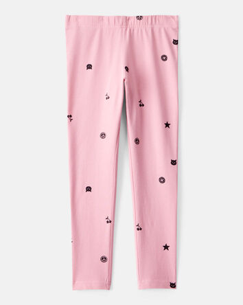 Filles - Legging extensible à enfiler en coton – Rose, 