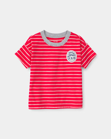 Tout-petit gar&ccedil;on - T-shirt &agrave; rayures - Rouge, 