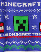 Boys Minecraft® Long-Sleeve Sweater - Blue/Green, image 2 of 2 slides