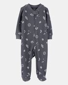 Baby Boy Space Print 2-Way Zip Thermal Sleeper, image 1 of 3 slides