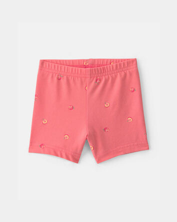 Baby Girl Peach Bike Shorts - Coral, 