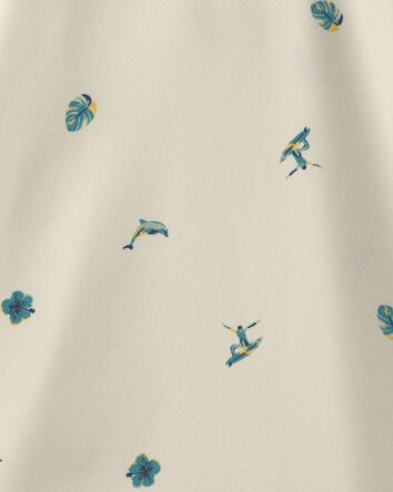 Gar&ccedil;ons - Polo sport, motif surf - Ivoire, 