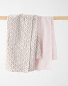 Baby Girl 2-Pack Organic Cotton Muslin Swaddle Blankets, image 1 of 4 slides