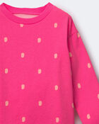 Toute-petit fille - T-shirt d&eacute;contract&eacute; manches longues &agrave; pois - Rose, image 2 sur 2 diapositives